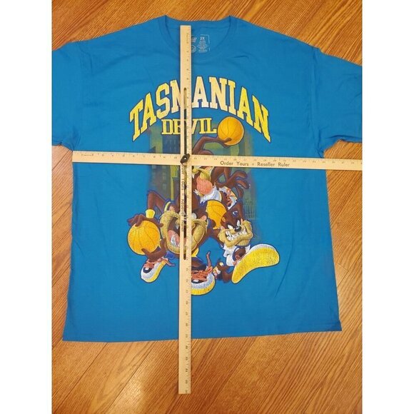 Looney‎ Tunes Tasmanian Devil Graphic T-shirt Mens Sz XXL Blue Civil Assets - Picture 5 of 7